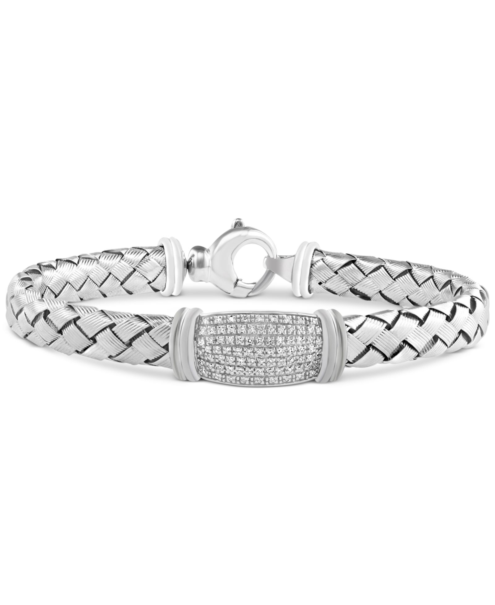 Браслет EFFY® Diamond Pavé Woven Link Sterling Silver