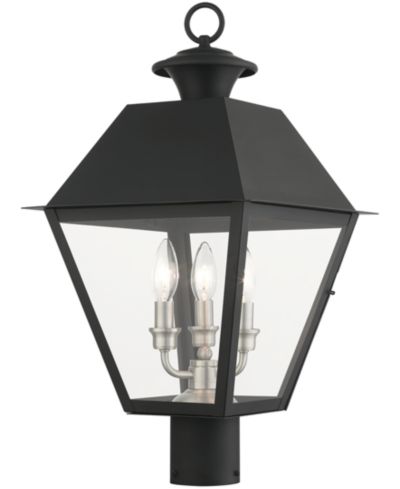 Livex Wentworth 3 Light Outdoor Post Top Lantern