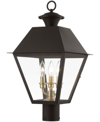 Livex Wentworth 3 Light Outdoor Large Post Top Lantern