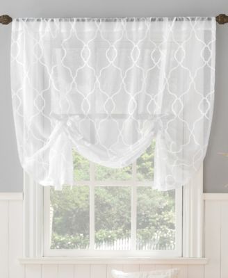 Allerton Embroidered Trellis Semi-Sheer Rod Pocket Window Tie-up Shade