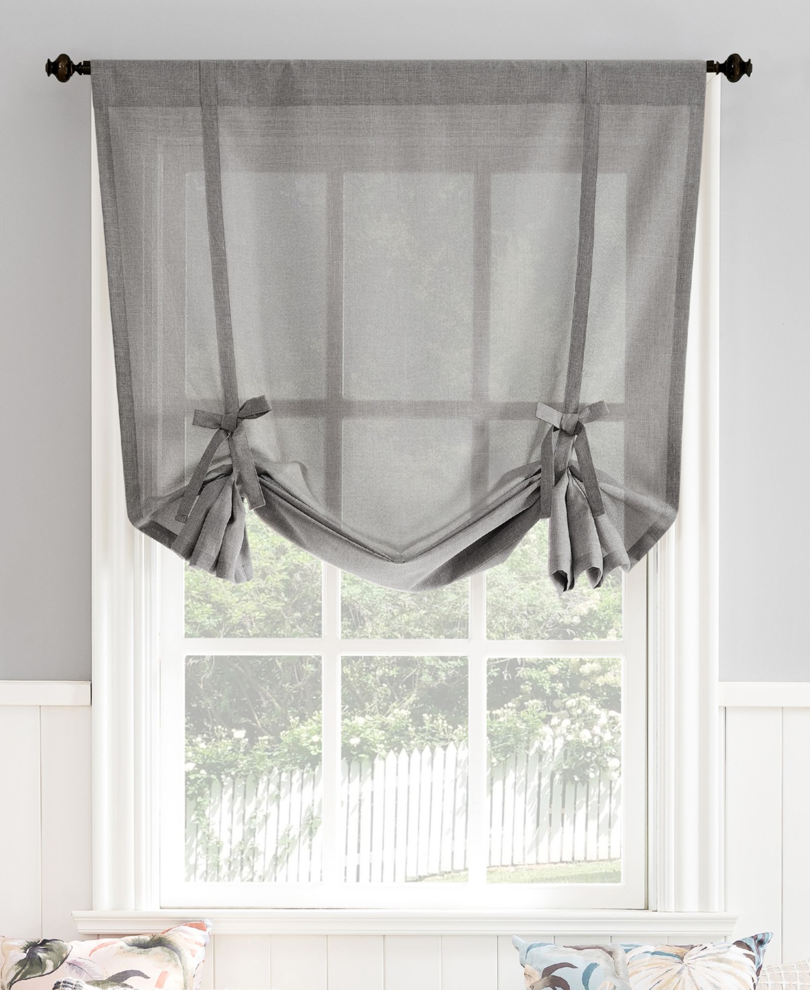 Полупрозрачная штора Noah Heathered Texture Semi-Sheer Rod Pocket Window Tie-up Shade