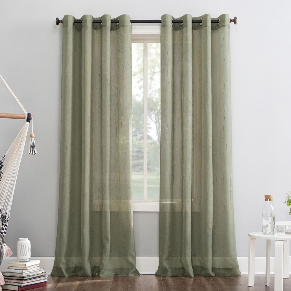 Crushed Sheer Voile Grommet Curtain Panel