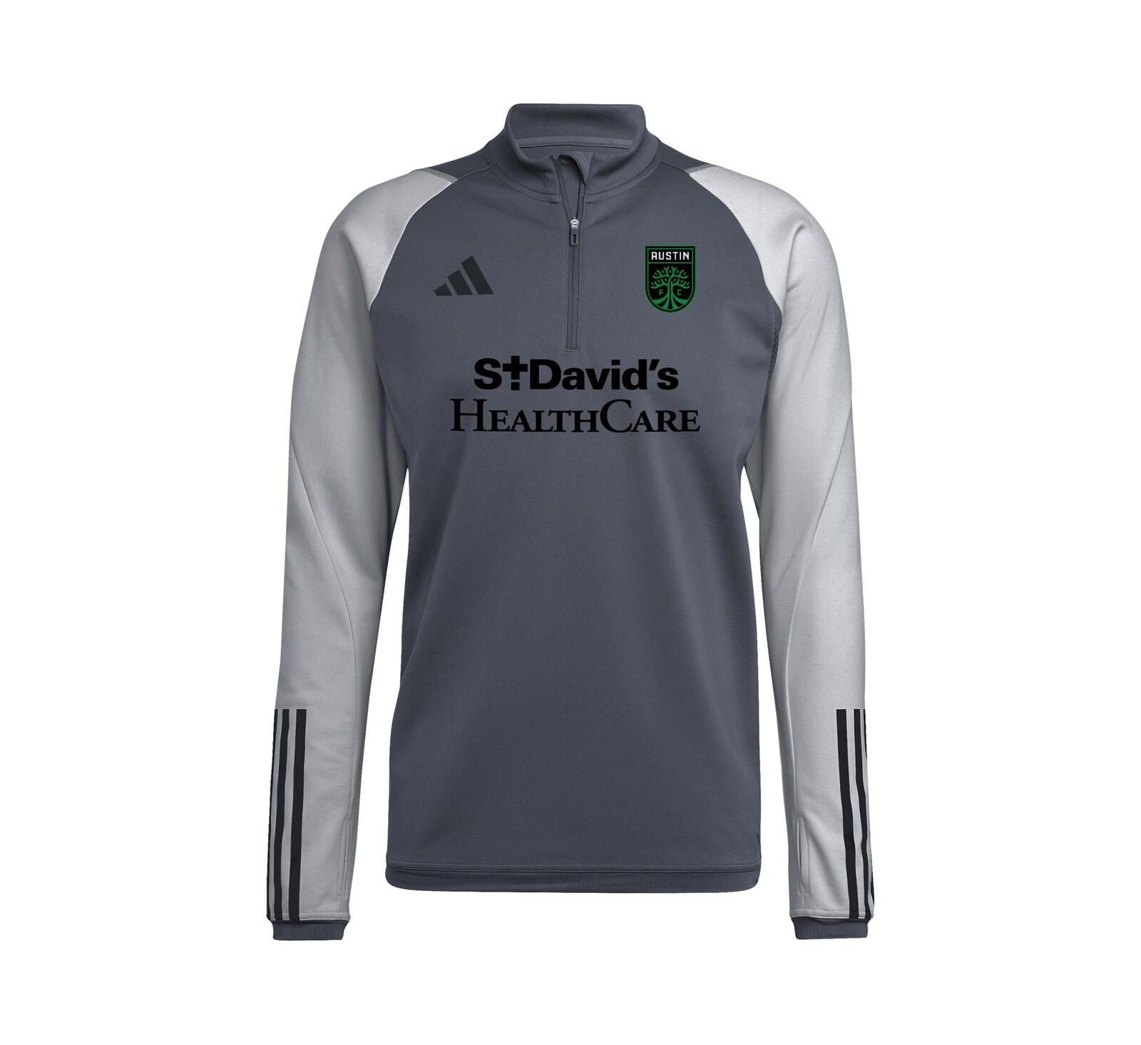 Мужская тренировочная кофта adidas Austin FC 2023 AEROREADY с молнией на четверть, серая