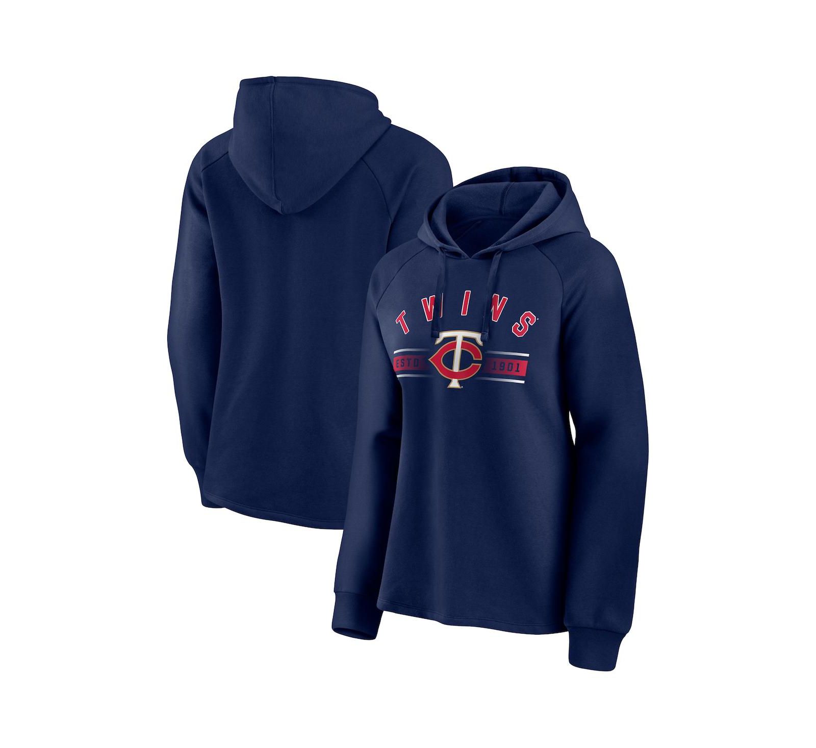 Женский худи-пуловер Fanatics Navy Minnesota Twins Perfect Play Raglan