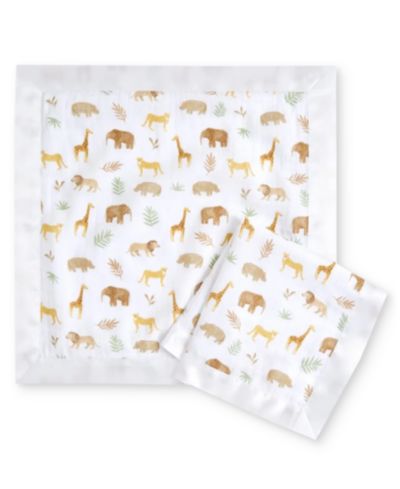 aden by aden + anais Baby Boys or Baby Girls Tanzania Essential Muslin Security Blankets, Pack of 2