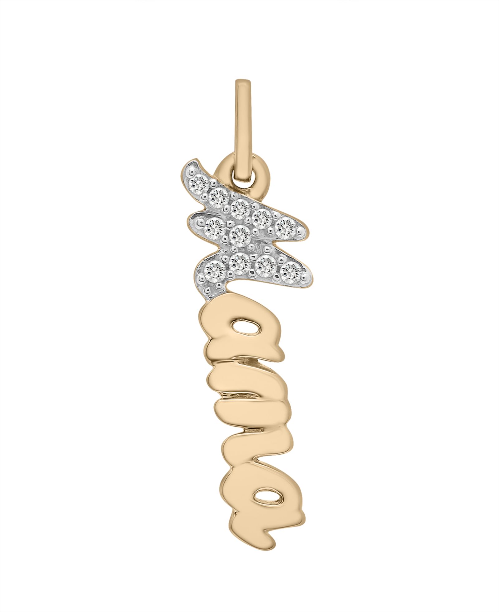 Wrapped Diamond Mama кулон 1/20 ct. t.w. в 10k Gold