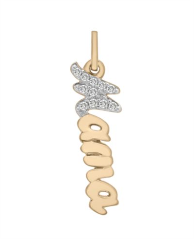 Wrapped™ Diamond Mama Charm Pendant (1/20 ct. t.w.) in 10k Gold, Created for Macy's