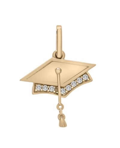 Wrapped™ Diamond Graduation Cap Charm Pendant (1/20 ct. t.w.) in 10k Gold, Created for Macy's