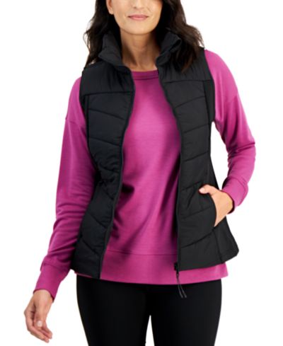 ID Ideology Women's Sleeveless Zip-Front Puffer Vest, Created for Macy's