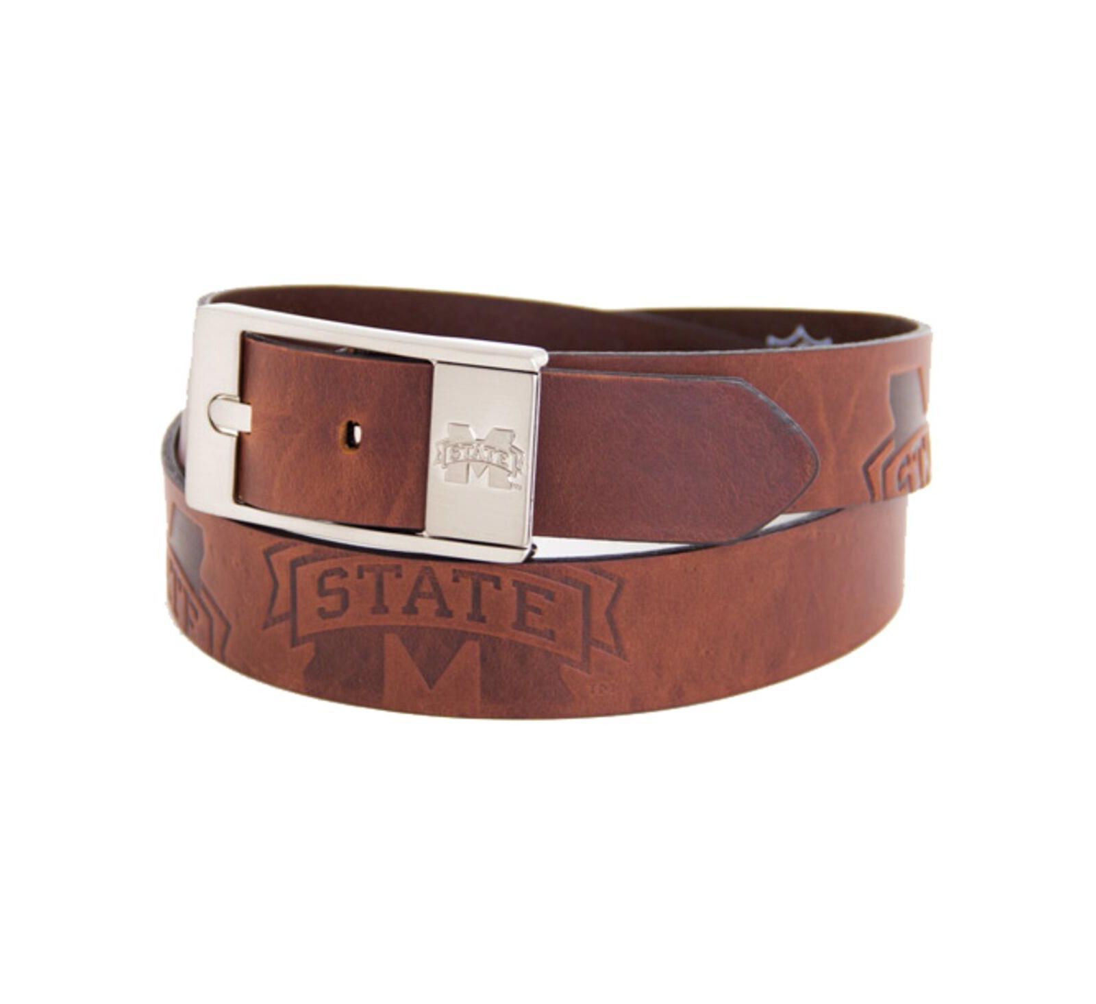 Мужской кожаный ремень Eagles Wings Mississippi State Bulldogs Brandish, коричневый