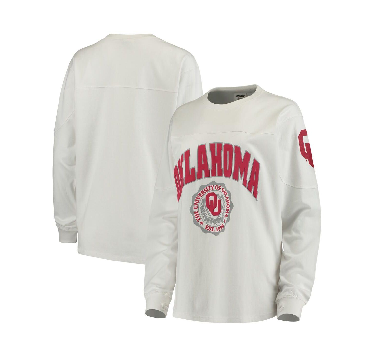 Женская белая футболка Oklahoma Sooners Edith Long Sleeve