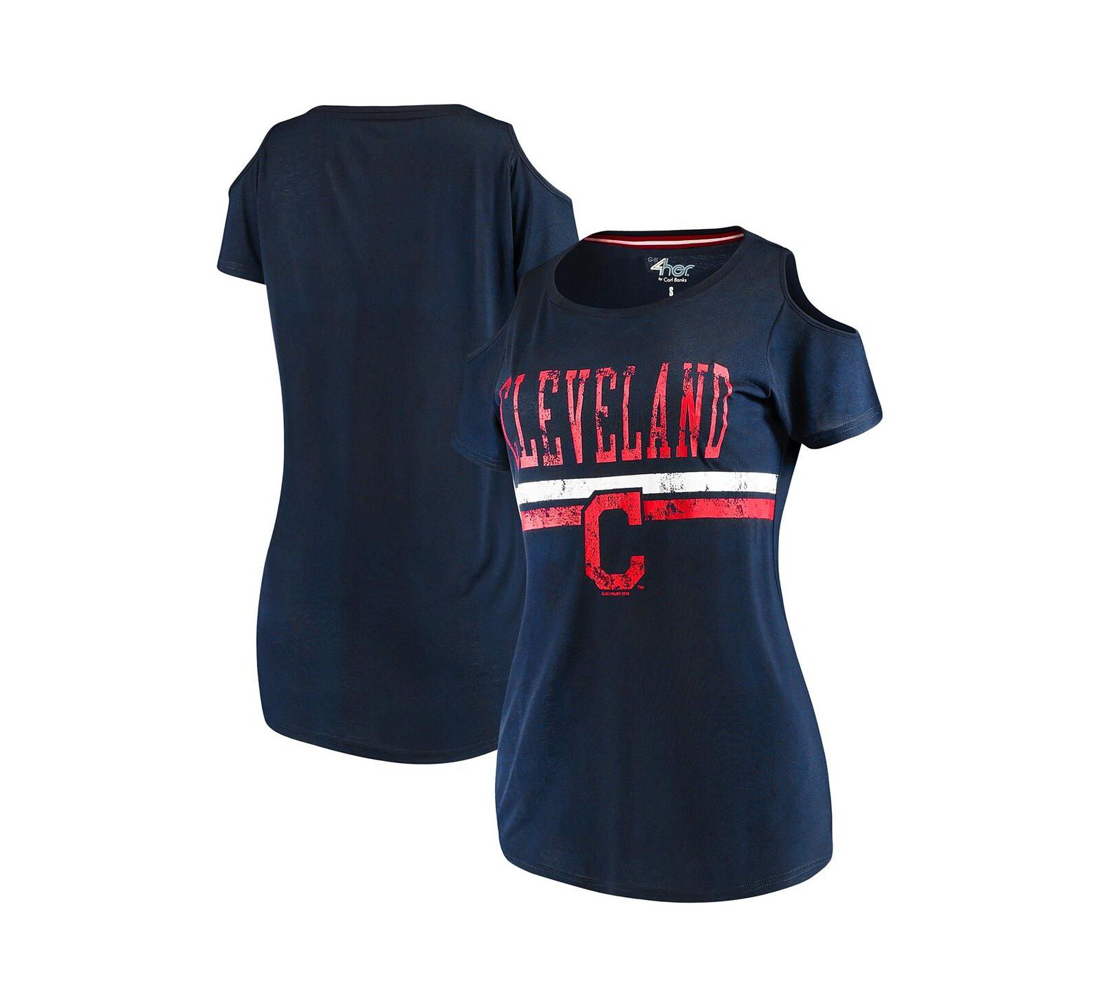 Женская футболка G-III 4Her Cleveland Indians с открытыми плечами