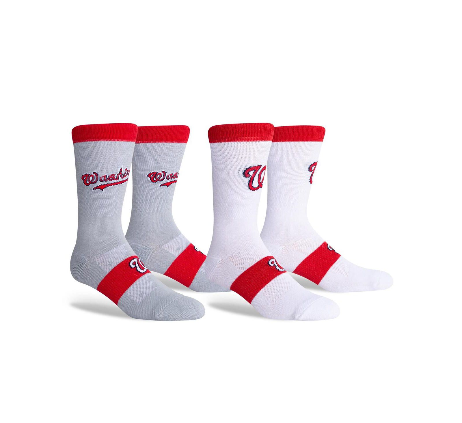 Men's Washington Nationals Two-Pack Home & Away Uniform Crew Socks