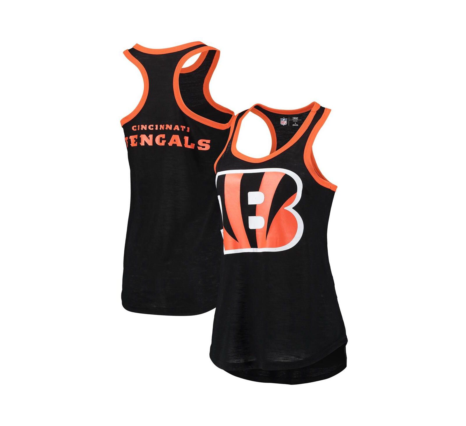 Женский топ G-III 4Her by Carl Banks Black Cincinnati Bengals Tater Burnout Tank Top