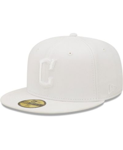 Men's New Era Cleveland Guardians White on White 59FIFTY Fitted Hat