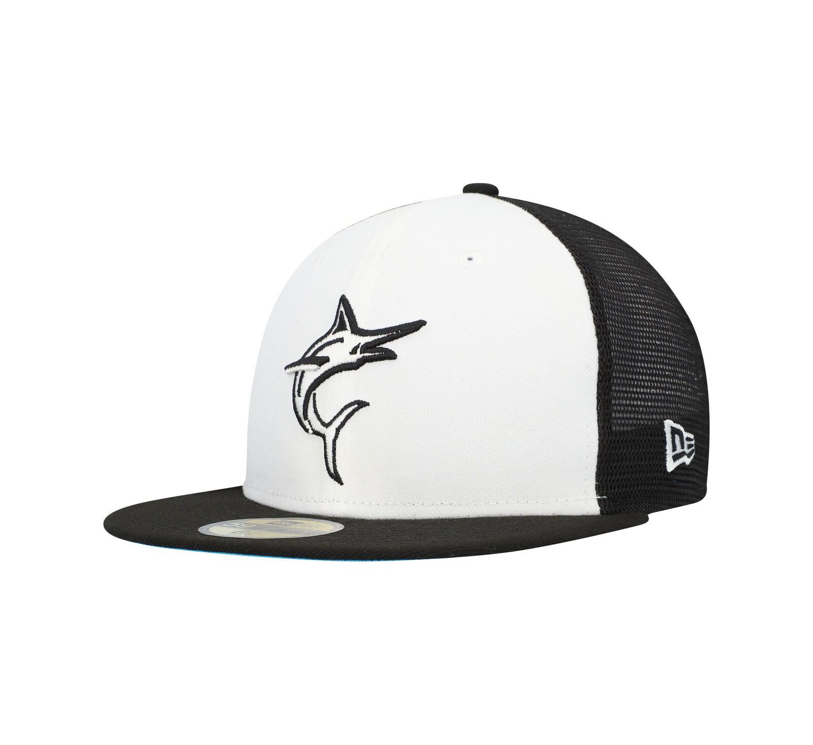 Men's New Era White, Black Miami Marlins 2023 On-Field Batting Practice 59FIFTY Fitted Hat