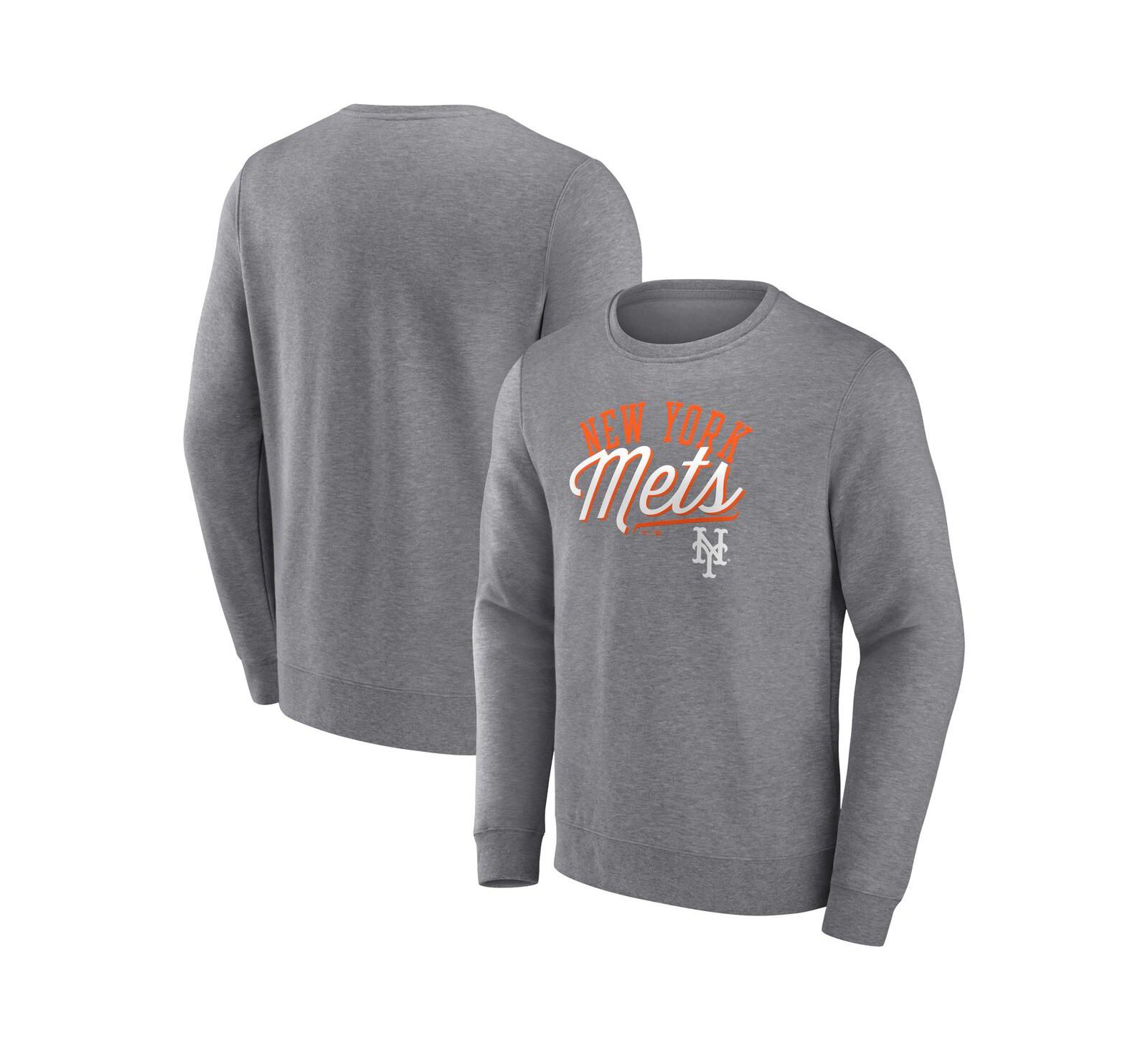 Men's Fanatics Heather Gray New York Mets Simplicity Pullover Sweatshirt
