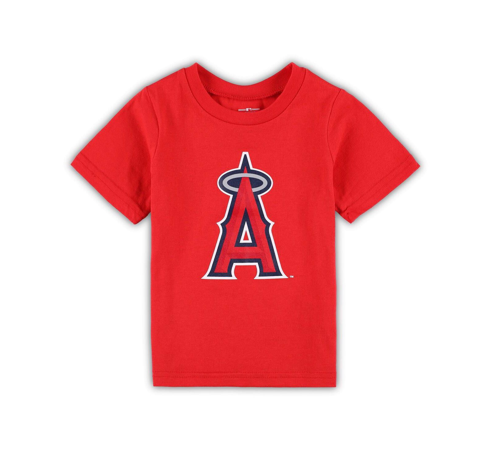 Детская футболка Los Angeles Angels Team Crew Primary Logo для мальчиков и девочек, красная