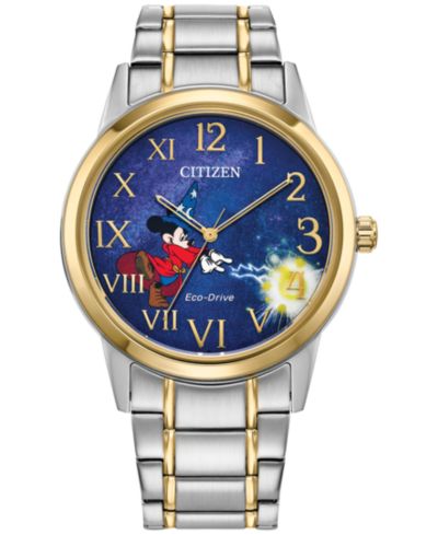 Мужские часы Citizen Eco-Drive Apprentice Sorcerer Mickey двухцветные из нержавеющей стали 40mm