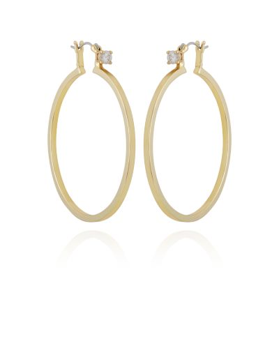 Серьги-кольца Vince Camuto Gold-Tone Cubic Zirconia Large