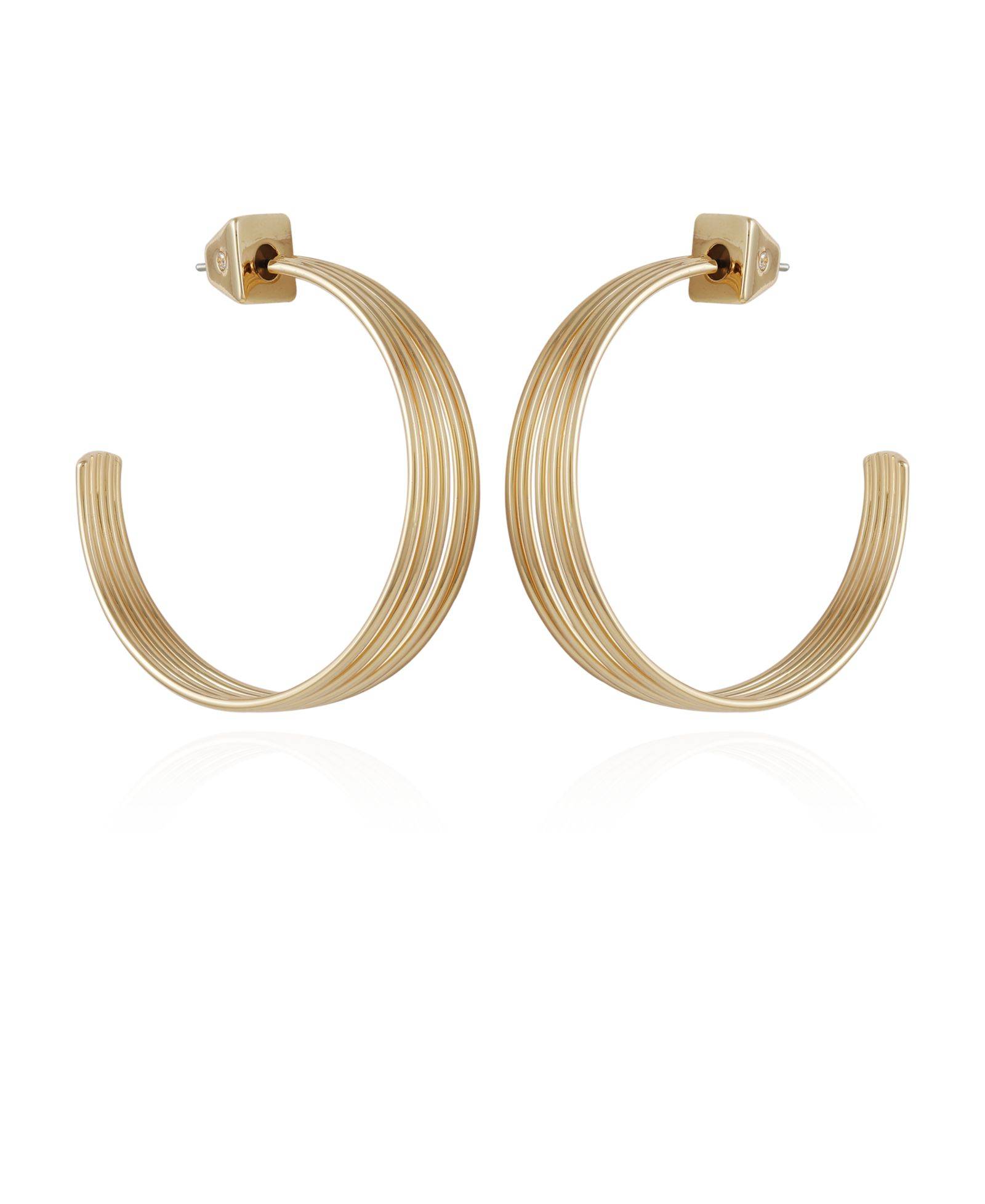 Серьги-кольца Vince Camuto Gold-Tone Open Stacked