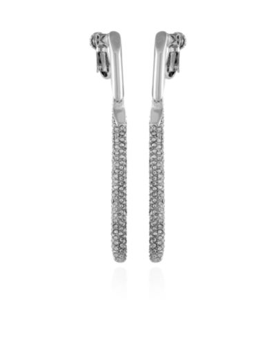 Серьги-клипсы Vince Camuto Silver-Tone Glass Stone Linear Drop
