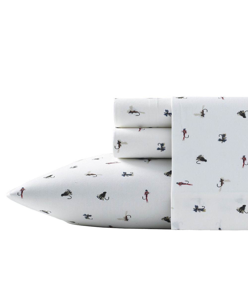 Eddie Bauer Printed 200-Thread Count Cotton Percale 4-Pc. Sheet Set, King