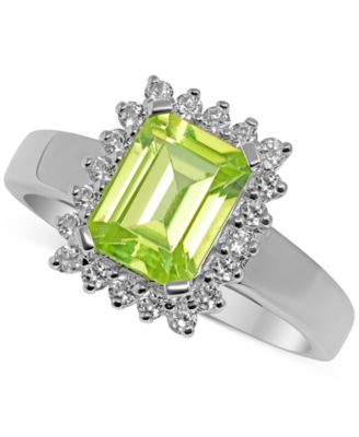 Кольцо Halo с гранатом (1-3/4 ct. t.w.) и White Topaz (1/3 ct. t.w.) в Sterling Silver