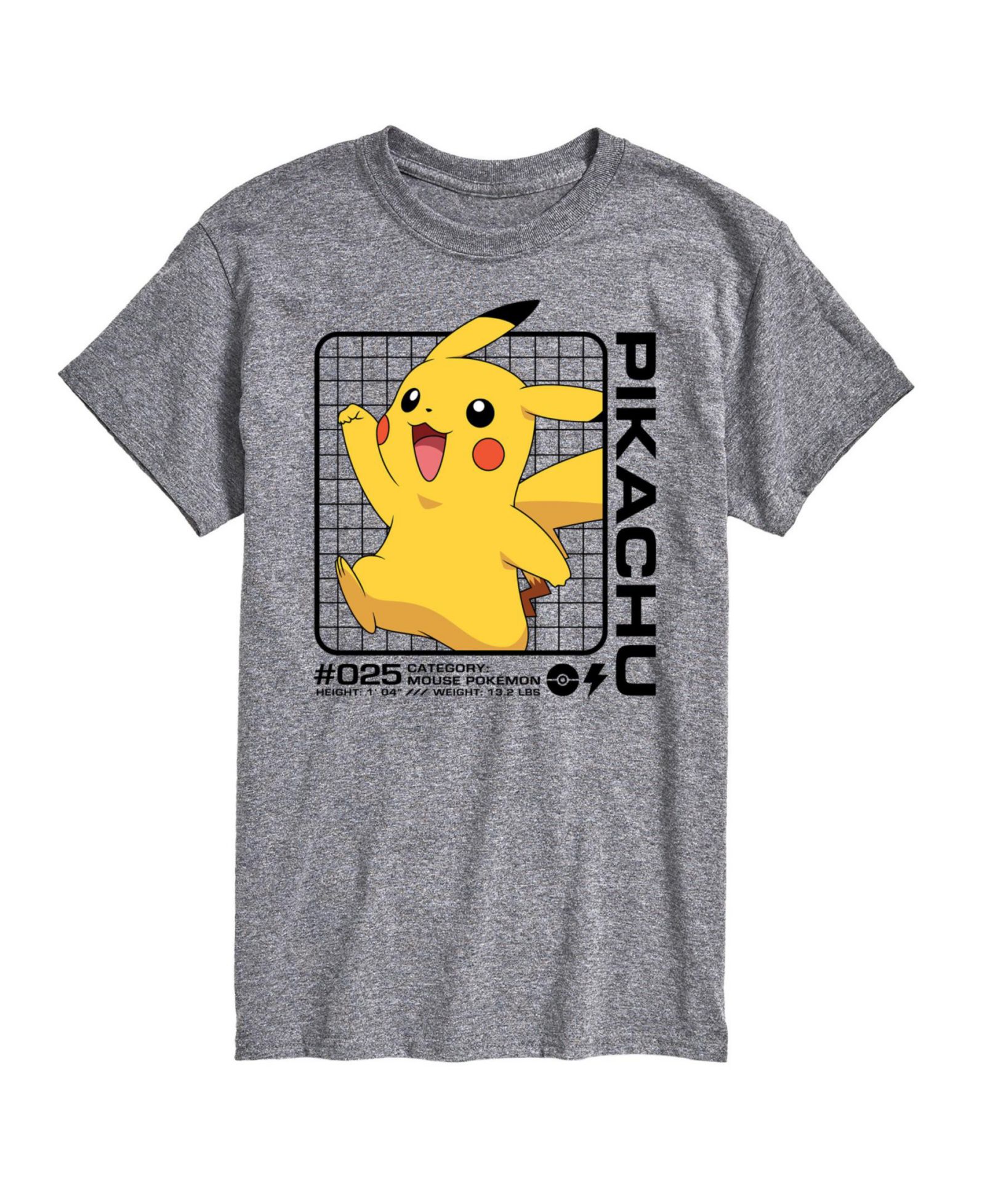 AIRWAVES Men's Pokemon Pikachu Grid T-shirt