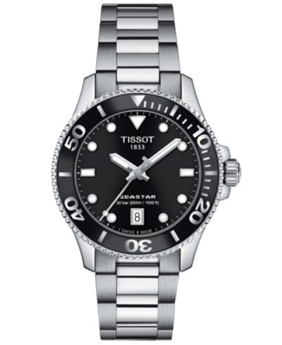 Женские швейцарские часы Tissot Seastar 1000 из нержавеющей стали с браслетом 36mm