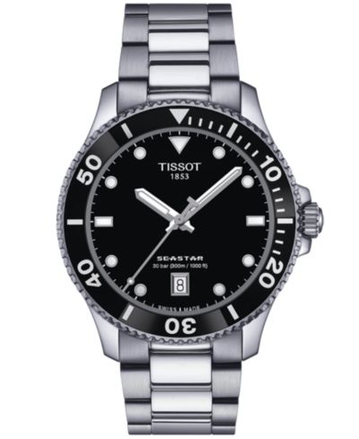 Tissot Мужские швейцарские часы Seastar 1000 Stainless Steel Bracelet, 40mm