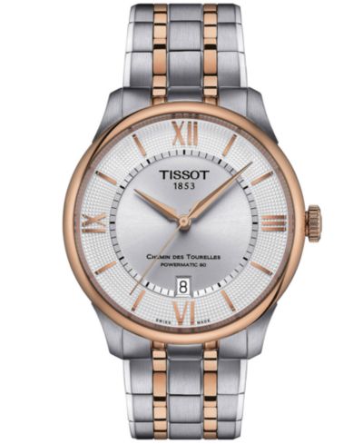 Tissot Unisex Swiss Automatic Chemin des Tourelles Powermatic 80 Two-Tone Stainless Steel Bracelet Watch 39mm