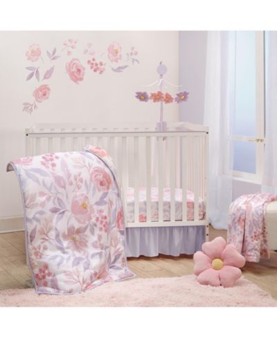 Комплект постельного белья для детской кроватки Bedtime Originals Lavender Floral 3-Piece - Pink/Purple