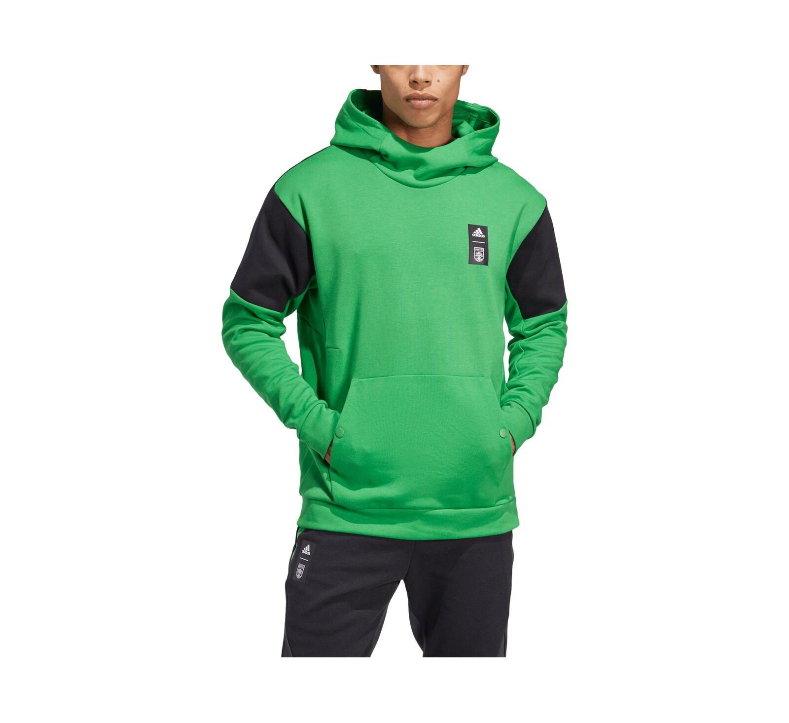 Men's adidas Green Austin FC 2023 Player Travel Pullover Hoodie