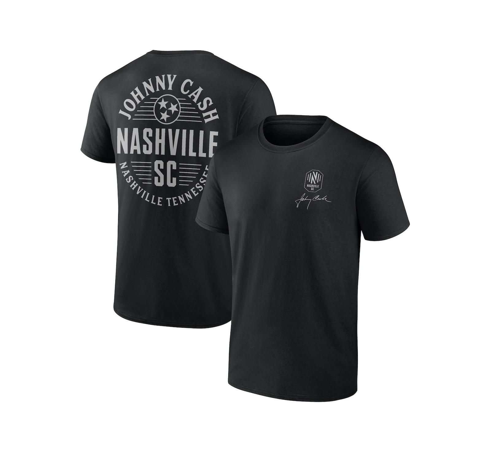 Мужская футболка Fanatics Black Nashville SC Johnny Cash Oval