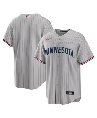 Мужская джерси Nike Gray Minnesota Twins Road Replica Team
