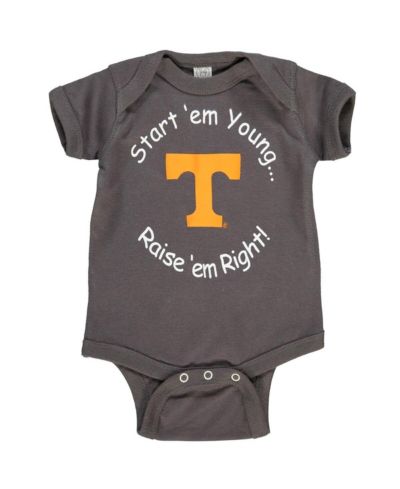Newborn and Infant Boys and Girls Charcoal Tennessee Volunteers Start 'Em Young Bodysuit