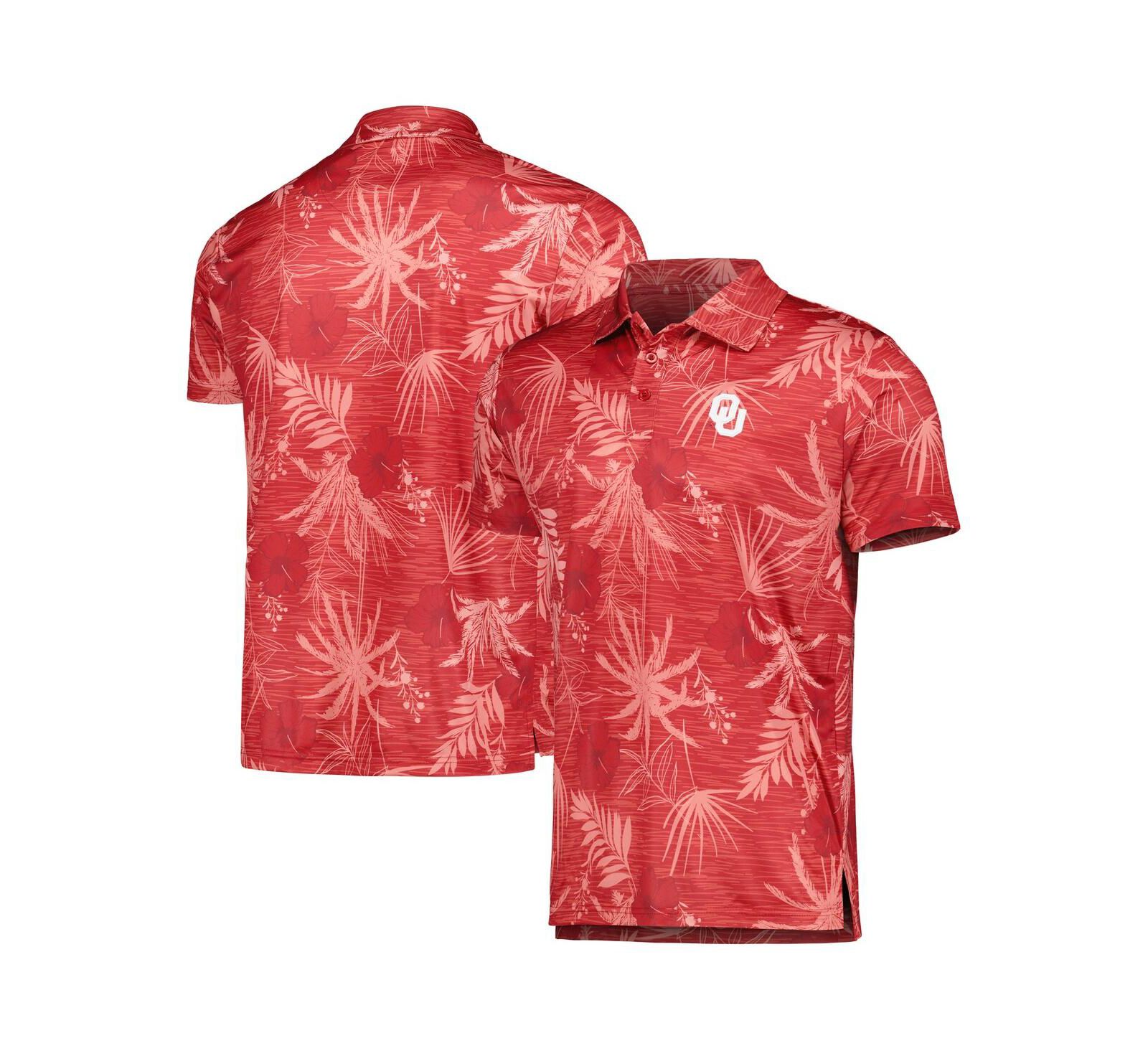 Men's Colosseum Crimson Oklahoma Sooners Palms Team Polo Shirt