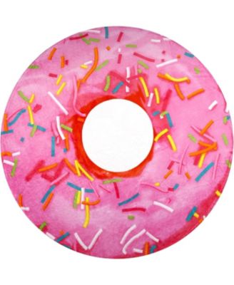 Novelty Giant Glazed Premium Soft Round Pink Donut Blanket 60 inches