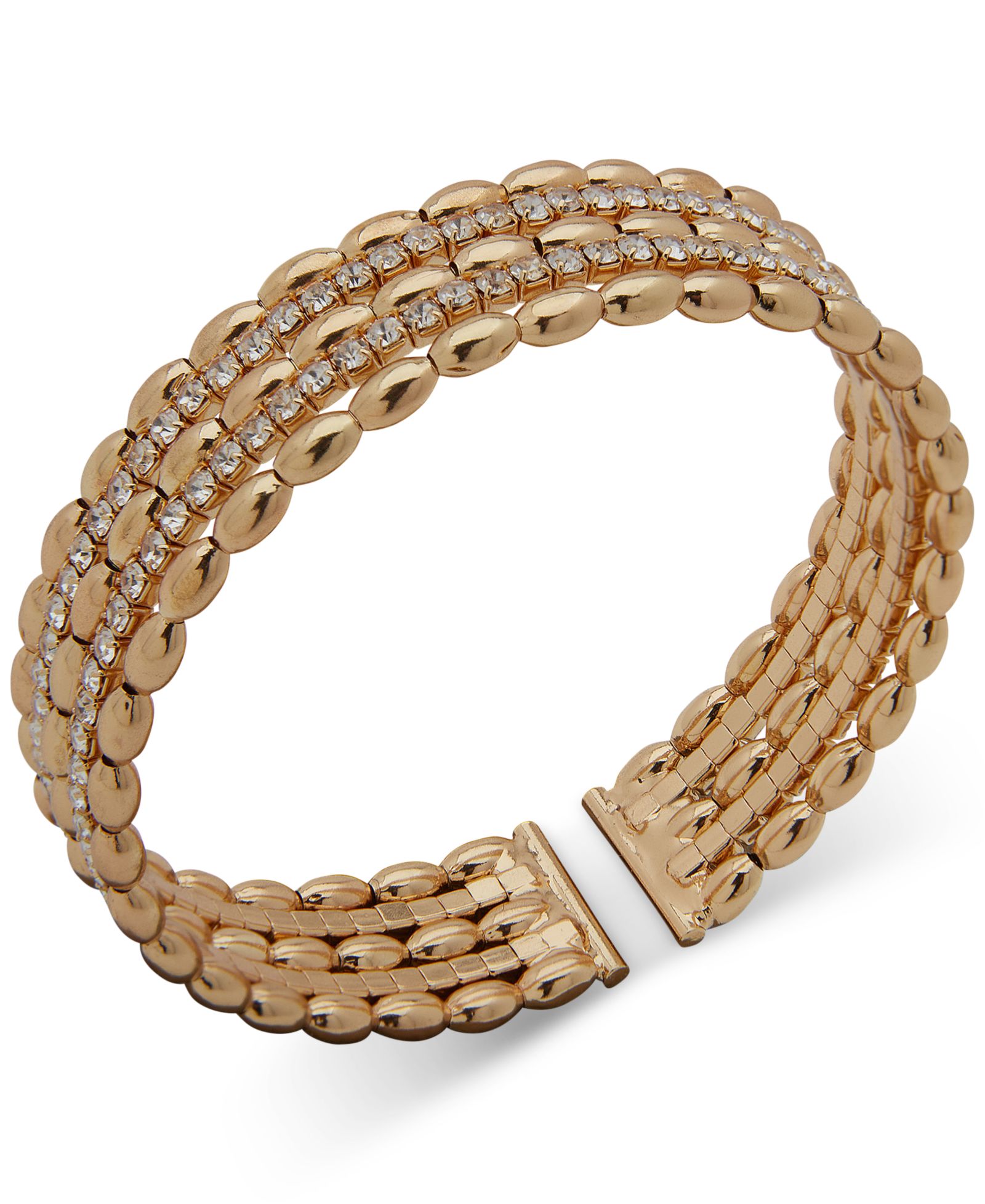 Браслет Anne Klein Gold-Tone Crystal Cuff