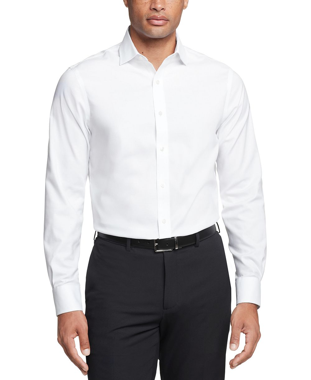 Tommy Hilfiger Men's Regular Fit TH Flex Essentials Wrinkle Free Stretch Dress Shirt
