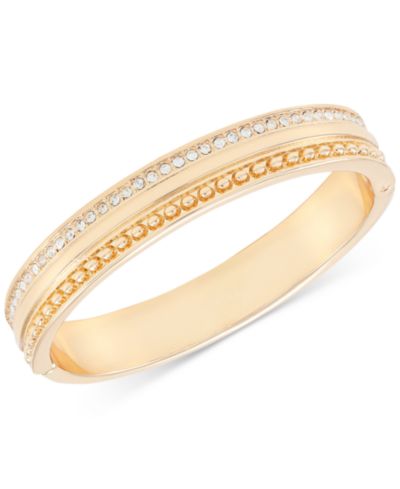 GUESS золотистый браслет-бэнгл So Fresh Crystal Hinged