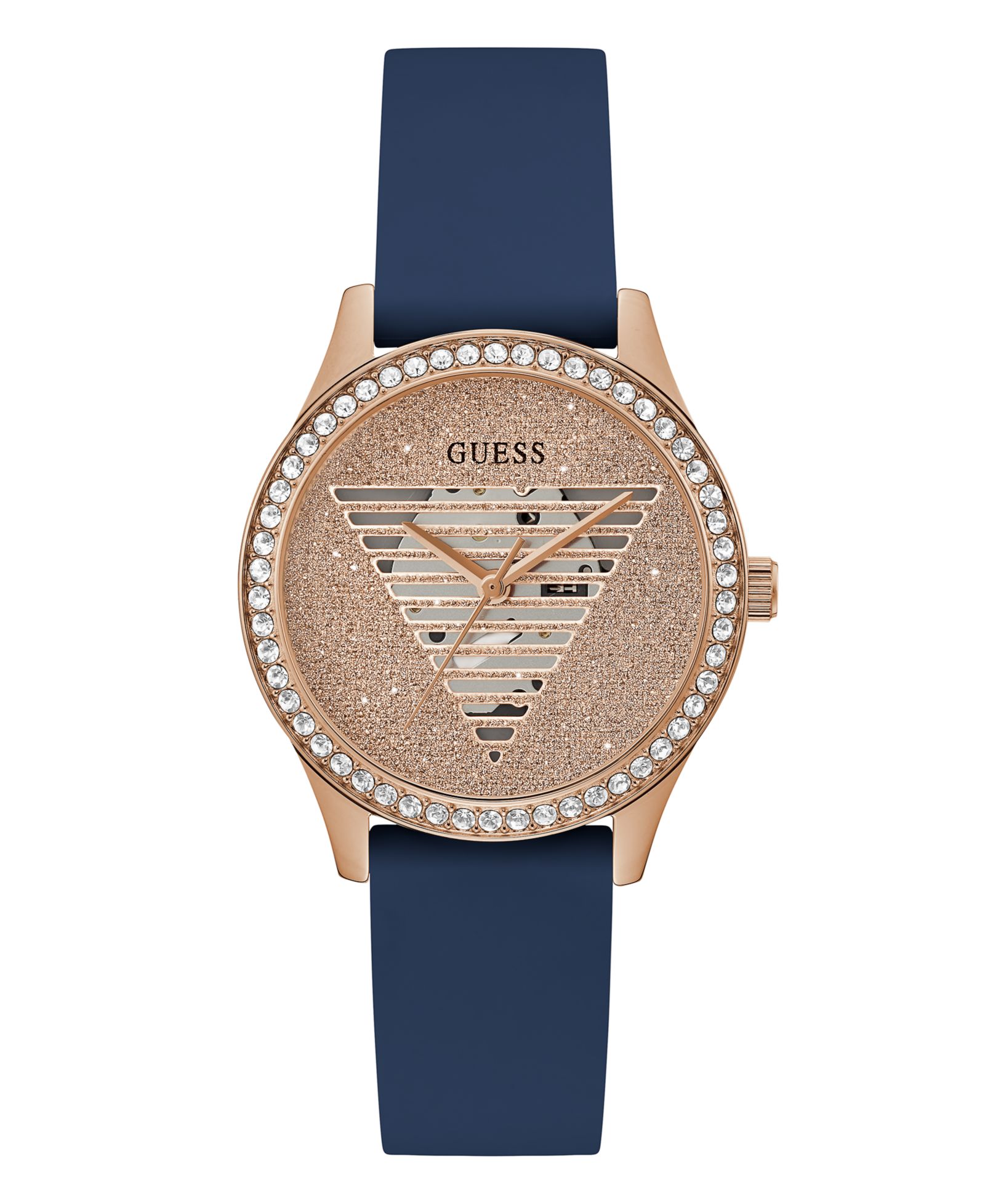 GUESS Women's Analog Blue Silicone Watch 38mm