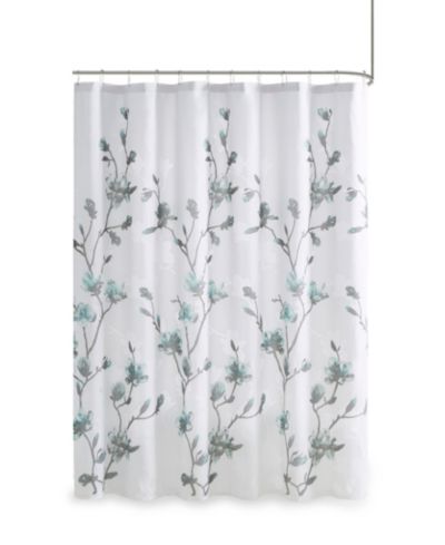 Madison Park Штора для душа с цветочным принтом Magnolia Floral, 72" x 72"