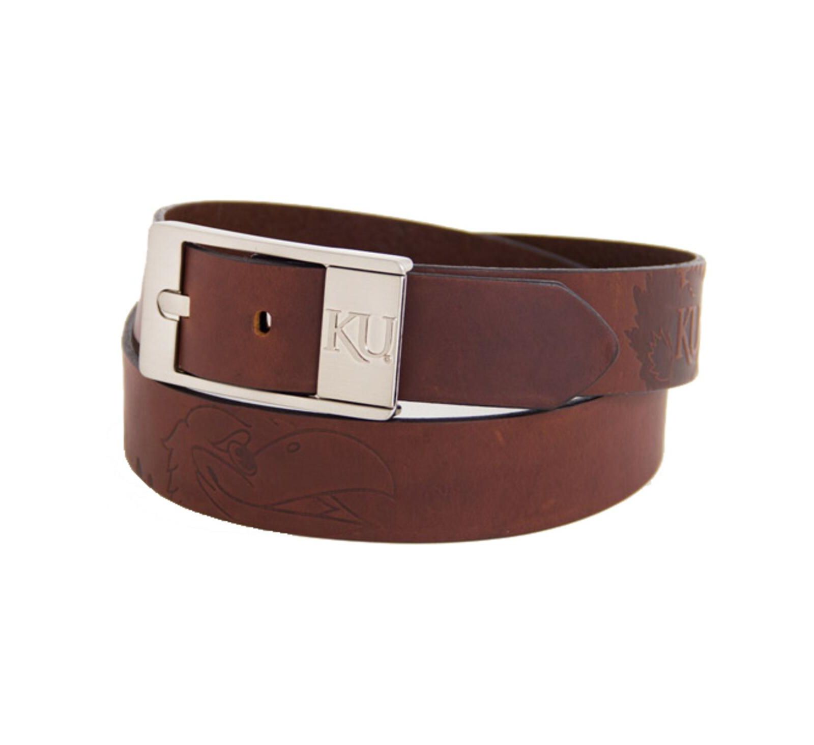 Мужской Kansas Jayhawks Brandish Leather Belt - Brown