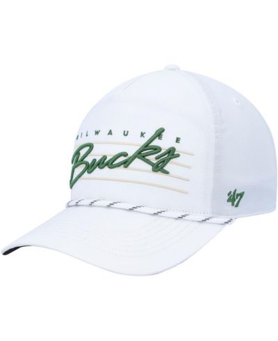 Men's '47 Brand White Milwaukee Bucks Downburst Hitch Snapback Hat