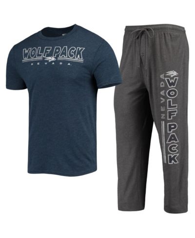 Мужской комплект Concepts Sport Heathered Charcoal and Navy Nevada Wolf Pack T-shirt и Pants Sleep Set