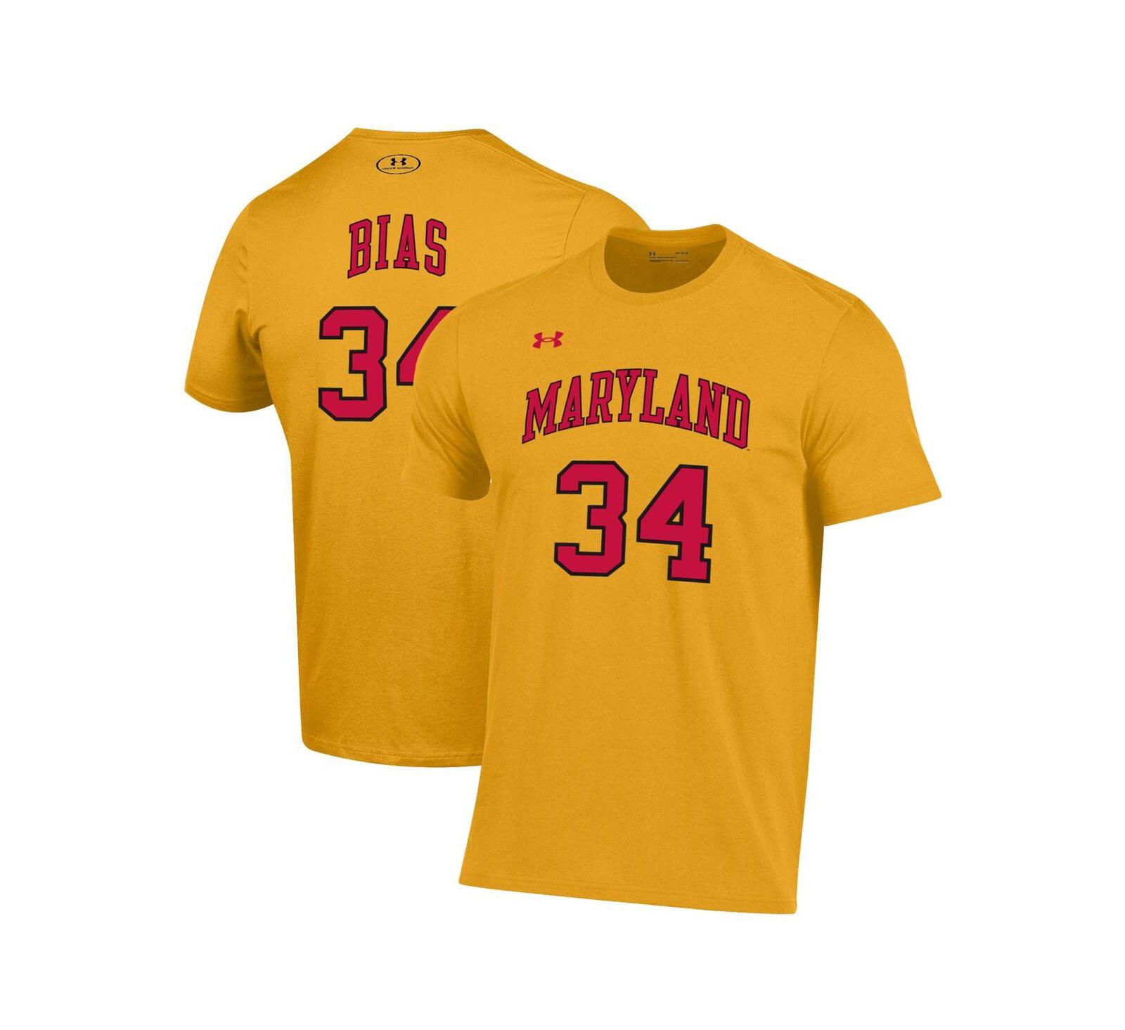 Мужская футболка Under Armour Gold Maryland Terrapins Len Bias Performance