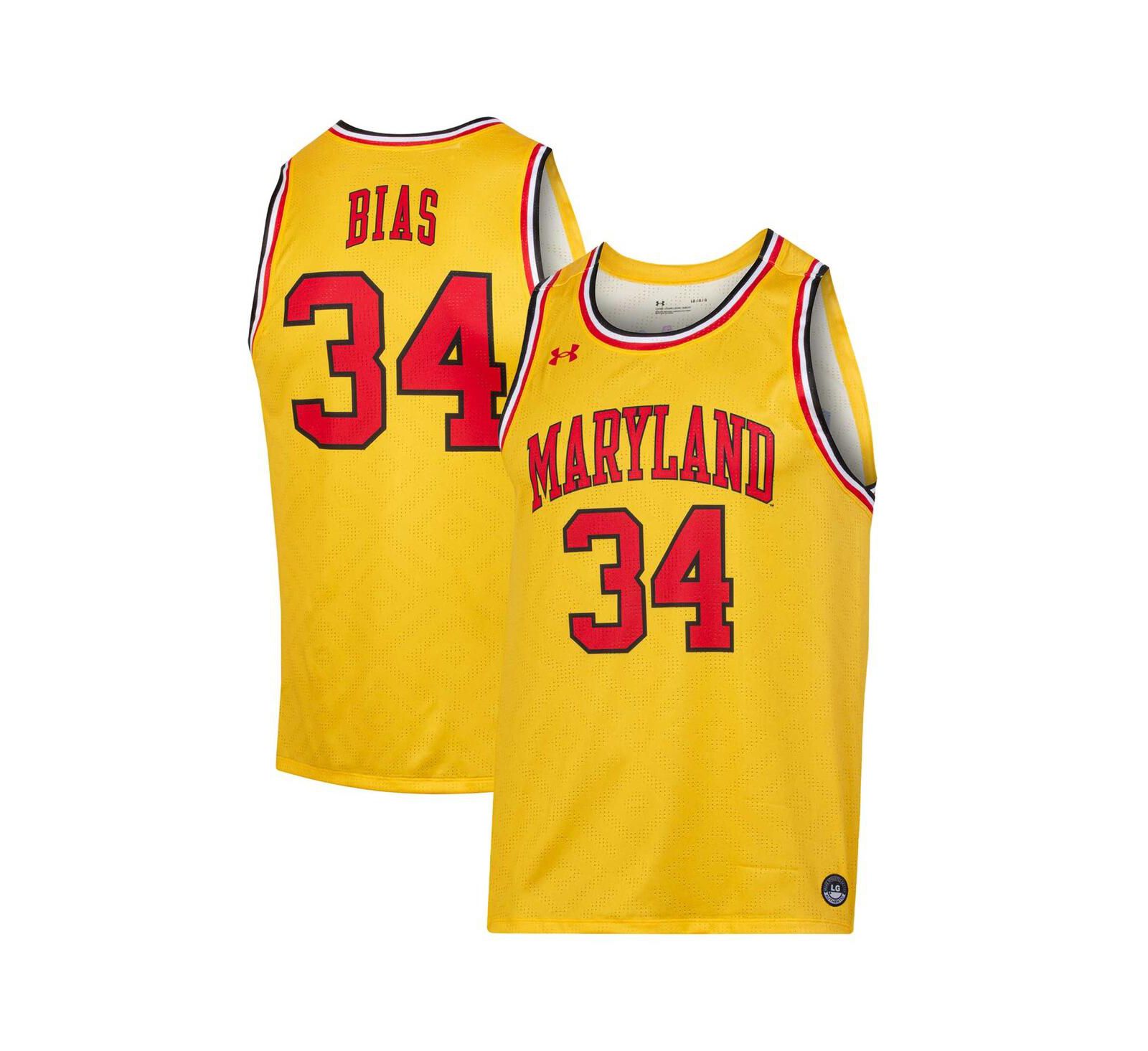 Мужская джерси Under Armour Len Bias Gold Maryland Terrapins Replica Player