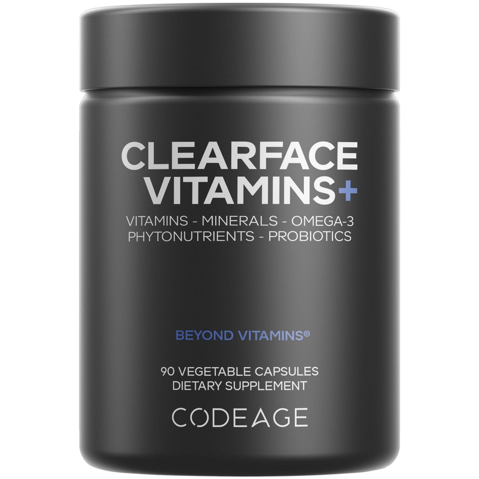 Codeage Clearface пантотеновая кислота, ниацин, витамины A, C, D3, E, пробиотики, рибофлавин, тиамин, L-Lysine HCL и Omega-3, 90 Capsules